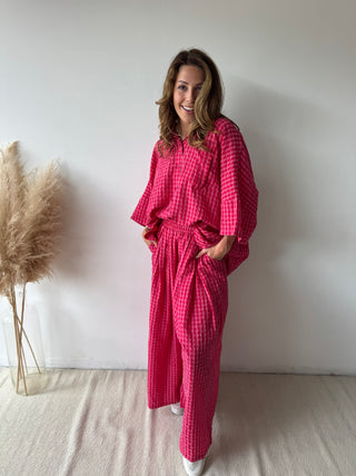Fuchsia vichy set
