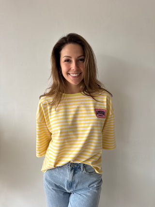 Yellow striped amour t-shirt