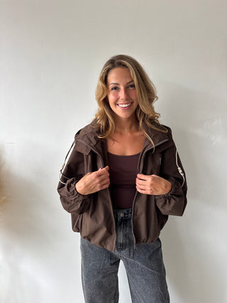 Brown rainjacket