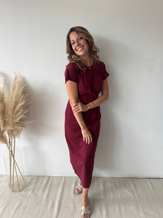 Plum knot t-shirt dress