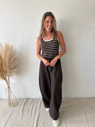 Brown barrel pants