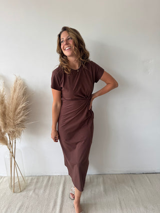 Brown knot dress