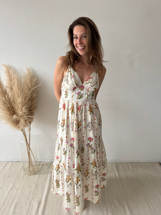 Spring flowers white dress