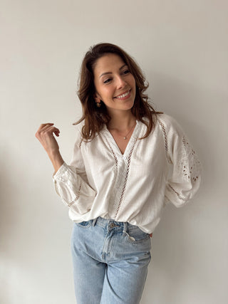 Pretty details white blouse