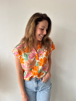 Pink orange blouse