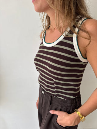 Olive brown top
