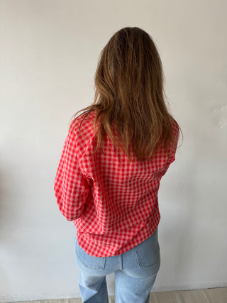 Coral vichy bouse