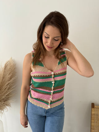 Colorful crochet top