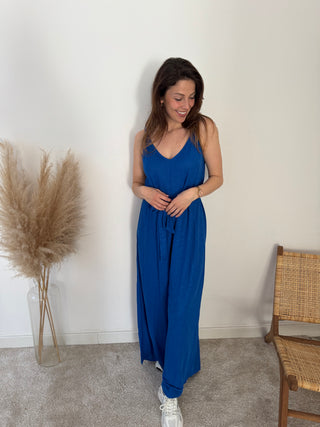 Blue flowy jumpsuit