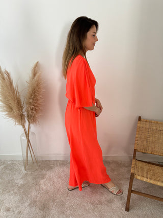 Coral flowy jumpsuit