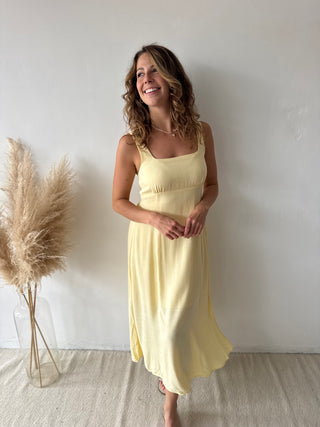 Yellow midi dress