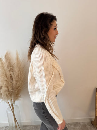 Beige cable knit