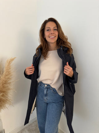 Navy rain jacket