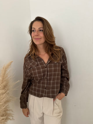 Soft brown checked shirt