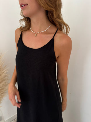 black flowy dress