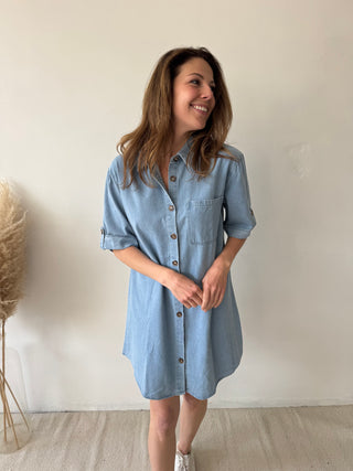Denim shirt dress