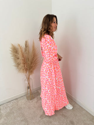 Pink yellow fluo dress