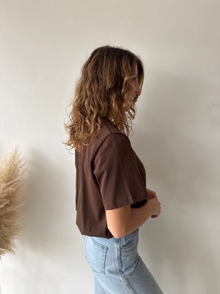 Brown elastic top