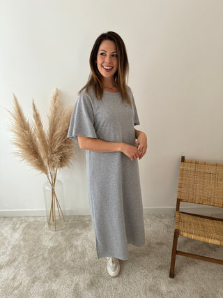 Grey split sweater dress