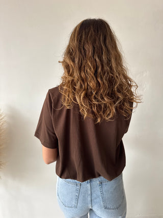 Brown elastic top