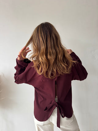 Burgundy knot back longsleeve