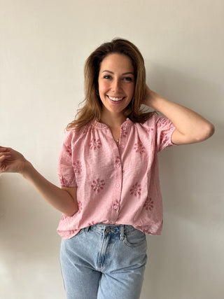 Pink flowered top