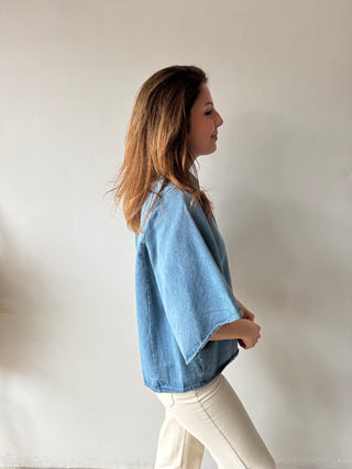 Blue denim top
