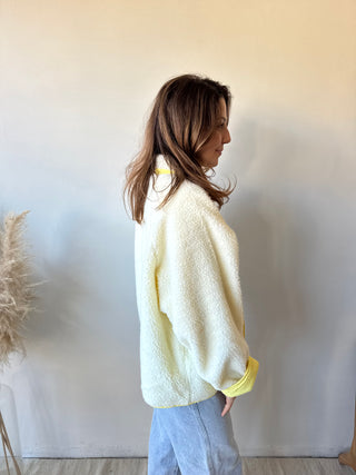 Yellow reversible teddy jacket