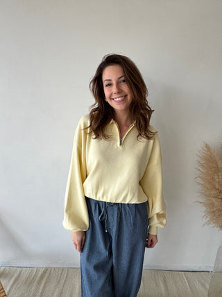 Yellow zipper knit