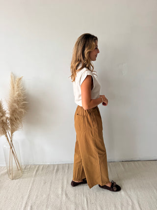 Camel barrel pants