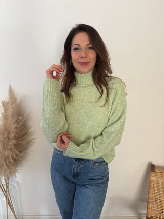 Super soft green turtleneck knit