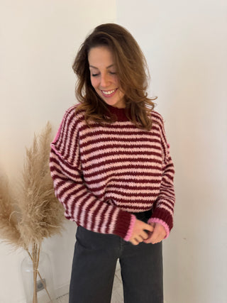Burgundy pink soft knit