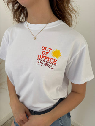 Out of office white t-shirt