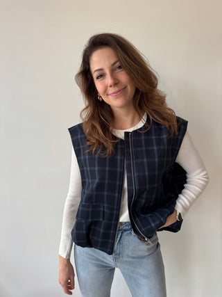 Blue checked bodywarmer