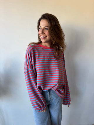 Yellow mommy striped sweater