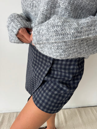 Soft checked skort