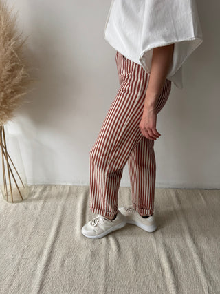 Terracotta striped pants