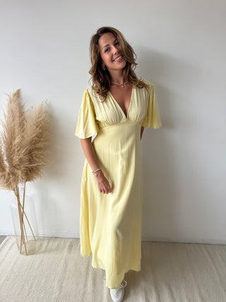 Soft yellow maxi dress