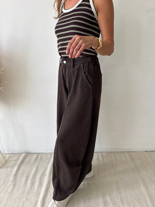 Brown barrel pants