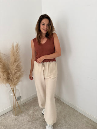 Beige summer pants