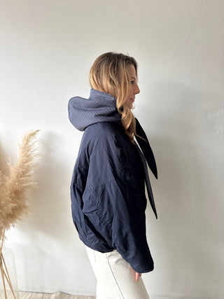 Navy scarf jacket