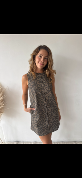 Leopard denim dress