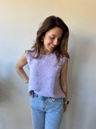 Lila flowered open back knit