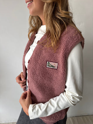 Old pink teddy vest