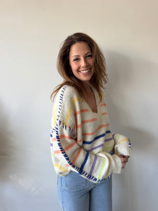 Colorful striped soft knit