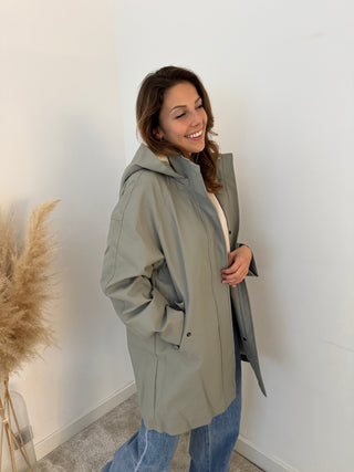 Kaki rain jacket