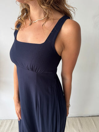 Navy midi dress