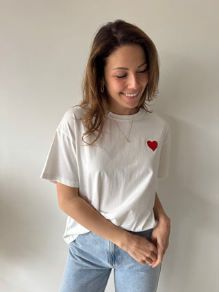 Hearts details white tee