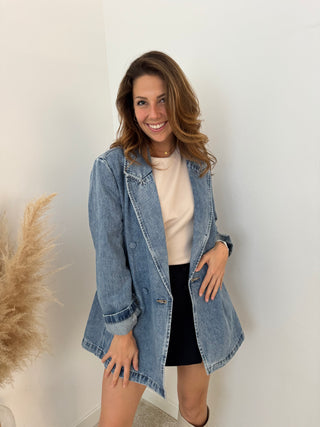 Blue vintage denim blazer