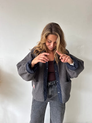 Blue detail grey reversible jacket